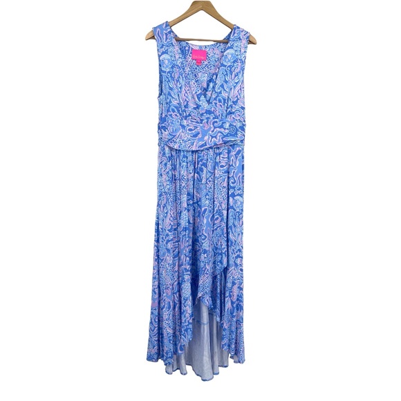 Lilly Pulitzer Moana maxi dress Sea What I Sea print L - Picture 3 of 13